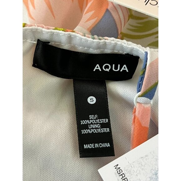 Aqua Womens Size S Floral Print Mini Trapeze Swing Sleeveless Dress NWT - Picture 11 of 14